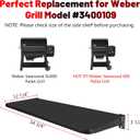 36" Grill Folding Front Shelf for Weber Searwood XL 600 Pellet Grill Front Table Wood Pellet Grill Replacement Parts 3400109 Outdoor Steel BBQ Grill Accessories, Black