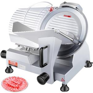 VEVOR 240W Commercial Meat Slicer, Electric Deli Food Slicer, 10" Carbon Steel Blade Electric Food Slicer, 350-400RPM Meat Slicer, 0 - 0.47 inch Thickness Adjustable for Commercial and Home Use
