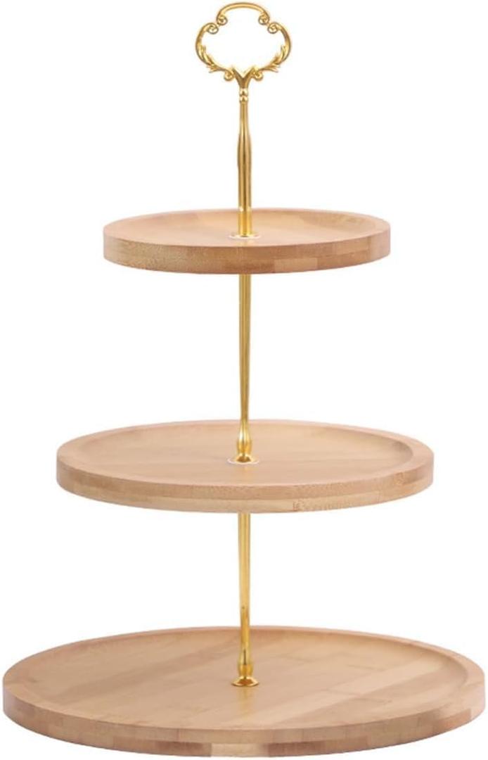3 Tier Cupcake Stand, BetterJonny Wooden Tiered Tray, Cupcake Display Stand Dessert Stands, 3 Tier Cupcake Serving Stand for Tea Party, Baby Shower, Birthday, Wedding