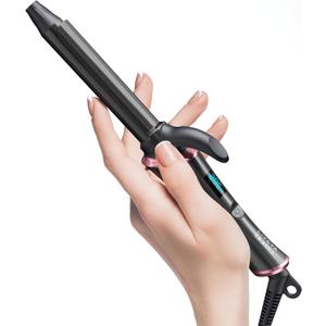 3/4 Inch Curling Iron for Short Hair, Dual Voltage Curling Iron Travel Size with 5 Adjustable Heat Settings, Mini Curling Iron Ceramic Barrel with Argan Oil Infused