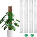 24 Inch 4 Pcs Plastic Moss Pole for Plants Monstera, 424'' Plant Poles for Climbing Plants, Plant Support for Indoor Plants Work with Sphagnum Moss