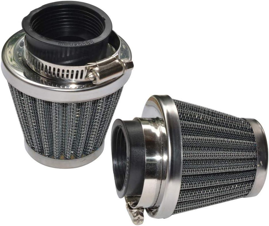 Baitaihem Pack of 2 Motorcycle POD Air Filter Dirt Pocket Bike ATV Pit Bike 35 38 39 40 42 46 48 50 52 54mm (38mm/39mm/40mm)