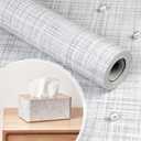 Gray Grasscloth Peel and Stick Wallpaper Texture Contact Paper 17.3"x120" Vintage Wallpaper Removable Waterproof Wall Paper for Room Walls Cabinets Furniture Drawers Desk