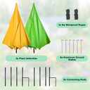 Plant Umbrella for Outdoor Plants 2/4 Pack, 35.43" Upgraded Large Plant Shade with Wind Rope & Stakes, 80% UV Block Waterproof Garden Shade for Potted Flowers Vegetables