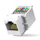 10-Pack Cat6 Tool-Less RJ45 Keystone Jack, No Punch-Down Tool Required Module Coupler (Not Compatible with Patch Panel), White