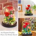 Mulyric Flower Bouquet Building Set with LED Lighting, 596 PCS Roses Sets with Cover Botanicals Building Blocks for Adults/Kids, Birthday Mother's Day Valentines Day for Mom Women Girls