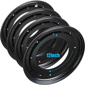 4Pack 12inch Lazy Susan Hardware, 5/16 Thick Turntable Bearings, 1000lbs Rotating Bearing Plate Heavy Duty for Rotating Table, Book Case, Serving Tray,DVD Tower, Corner Shelves, Shoe Rack