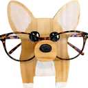 Wooden Spectacle Eye Glasses Holder, Cute Creative Animal Glasses Holder, Cute Handmade Wood Carved Animal Eyeglass Holder Display Stand, Christmas New Year Gift Home Office Desktop Decor (corgi)