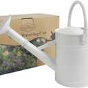 1 Gallon Metal Watering Can for Indoor Plants Outdoor Plants, Large Water Can, Garden Water Can for Kids, Detachable, Water Can with Handle, White