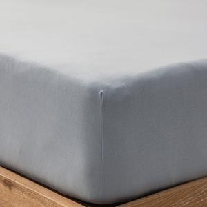 PURE ERA Jersey Knit Cotton Fitted Bottom Sheet ONLY (No Flat Sheet or Shams) Deep Pocket Up to 15" to 20" Ultra Soft Comfy Breathable Light Blue Queen