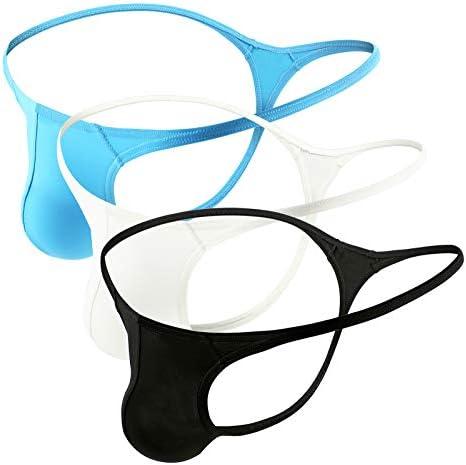 Eywlwaar Men's Thongs Underwear Low Rise T Back G-String Underpants, M