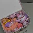 Tea Party Set for Little Girls, 63Pcs Pretend Play Toys, Princess Dress Up Tea Time, Tin Tea Sets for Toddlers 3-5 6 with Dessert, Carrying Case, Kids Kitchen Playset, Birthday Gift for Toddler Girls