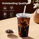 120 Pack 16 oz Clear Plastic Cups with Lids, Disposable Iced Coffee Cups for Cold Drinks, Smoothies, Bubble Tea, Value Bulk Set (Cups and Lids Only)