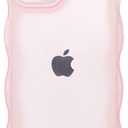 SKYLMW Compatible with iPhone 14 Case Wavy Frame Cute,Clear/Pink