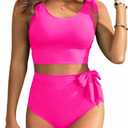 TEMPT ME Two Piece High Waisted Swimsuits - Women Tummy Control Bikini Modest Bathing Suit 2PC 2025 Size 18W