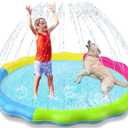 Kids Dog Splash Pad Sprinkler - Jasonwell Non Slip Dog Sprinkler Pad Splash Pool Puppy Dogs Pool Summer Outdoor Water Toys Backyard Durable Splash Pad for Toddlers Kids Small Medium Large Dogs Pet, 60"