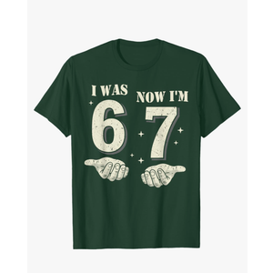 I was 6 Now I'm 7 Year Old Birthday 67 Six Seven Bday Kids TShirt, X-small