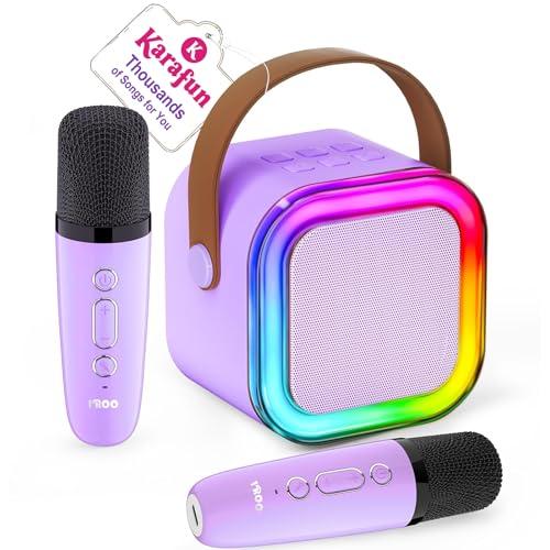 Mini Karaoke Machine for Kids, 2026 TOP Toys Birthday Gifts Ideas for Girls Ages 4, 5, 6, 7, 8, 9, 10, 12+ Years Old, Portable MP3 Player with 2 Wireless Mics for Family Home Party
