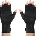 Thermoskin Premium Arthritic Gloves Pair, Black, Relieves Arthritic Pain in Fingers and Hand, Size Medium