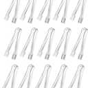 J-Chen 15PCS Plastic Buffet Serving Tongs Mini Serving Utensil Tongs Appetizers Tongs Clear Kitchen Tongs 6.3 Inch Small Ice Tongs for Tea and Coffee Party Catering Appetizers Desserts Cake Sandwich (Transparent)