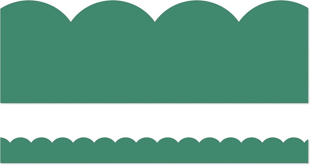 2 x Carson Dellosa Grow Together 39Ft of Jade Green Bulletin Board Borders, 13 Strips of Scalloped Trim for Rolling Whiteboard, Posterboard, St Patricks Day, Christmas Decorations, and Classroom Decor