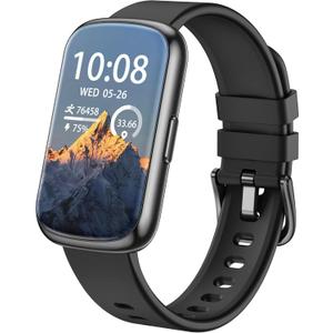 Fitness Tracker, Smart Watches for Women Men with 24/7 Heart Rate/Blood Pressure/Blood Oxygen Monitor, Sleep Tracker, Calories&Step Counter, IP68 Waterproof Health Activity Trackers for Android&iPhone (Black)