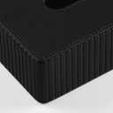 PU Leather Short Tissue Box Cover Rectangle, Small Tissue Box Holder with Magnetic Closure, Decorative Rectangular Tissue Holder for Bathroom Car Office (Black)