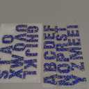 Locacrystal 34Pcs Bling Resin Rhinestone Alphabet Letter Stickers A-Z Letters DIY Sticker Self-Adhesive Iron-On Crystal Word Stickers for Cars Arts Crafts Clothing Decoration (SilverBlue,1.57)