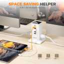 Charging Station for Multiple Devices, TESSAN 9-in-1 USB C Power Strip for iPhone 17/16/15, MacBook, Tablet, Desktop Phone Fast Charger with 3 AC, USB Charger, Home Dorm Office Accessories, White-30W