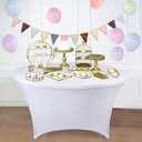 SSYAQRA 48in White Spandex Tablecloth 4FT 48 in White Round Stretch Tablecloth Elastic Washable and Wrinkle Resistant Stretch Table Cover for Wedding Event & Parties