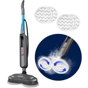 Bissell SpinWave SmartSteam Scrubbing Steam Mop with Extra Set of Rotating Mop Pads, 3897B