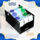 1 Pcs Adjustable Label Dispenser 3 Disks Sticker Roll Holder Sticker Dispenser Label Roll Holder Acrylic Tape Organizer Stand for Office Home Desktop(Black)
