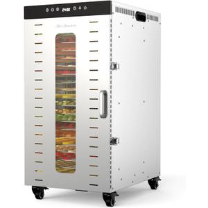 Commercial Dehydrator, 20-Layer Food Dehydrator with Triple Fans, LED Light, 1600W, 24H Timer, Large Food Dehydrators for Homemade Jerky, Fruit, Pet Treat, Veggies, Herb, and Snack