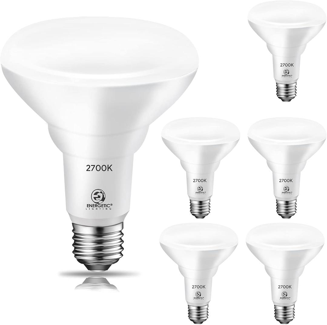 Energetic 6 Pack 75W BR30 LED Recessed Light Bulb, Dimmable, 900 Lumens, 2700K Soft White, E26 Base, Indoor Flood Light Bulb for 5/6 Inch Cans