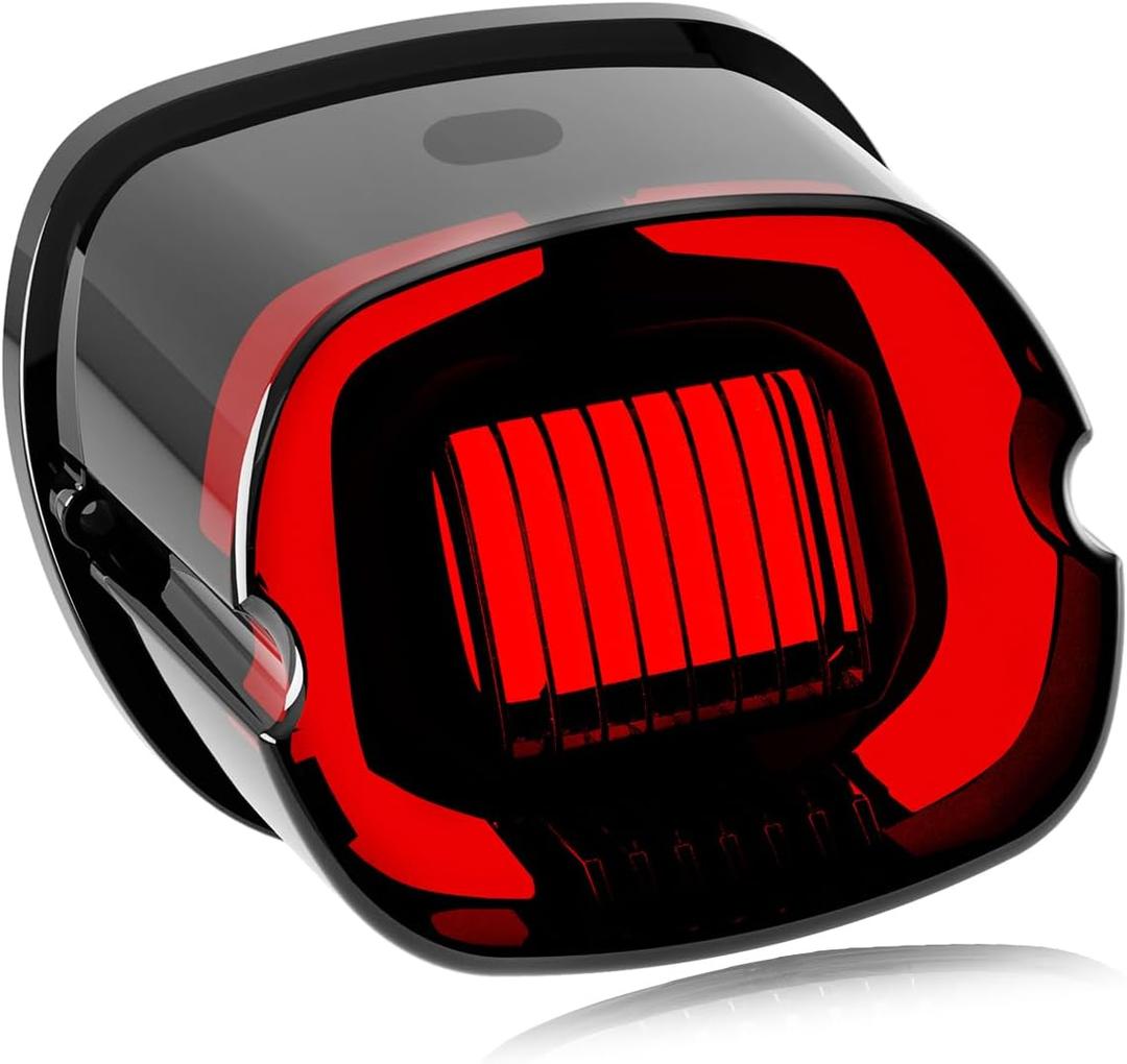 NTHREEAUTO Smoked LED Strobe Brake Tail Light Rear Taillight Compatible with Harley Dyna Road King Electra Glide Sportster Heritage Softail Fatboy Touring