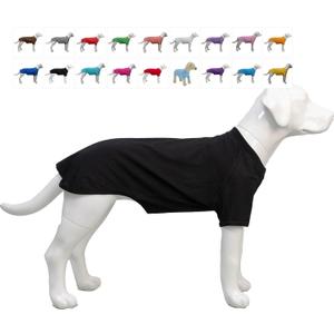 Lovelonglong Pet Clothing Dog Costumes Basic Blank T-Shirt Tee Shirts for Medium Large Dogs Black, Size L