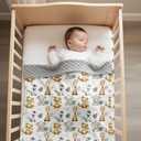 Safari Jungle Animals Baby Blanket Gender Neutral Blankets for Newborn Baby Girls or Boys Nursery Toddler Double Layer Blanket with Dotted Backing and Animal Printed (Animal 1)