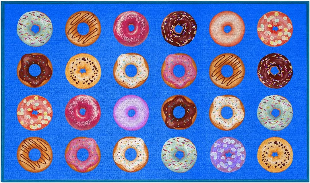 Booooom Jackson Classroom Rug Colorful Seating Classroom Carpet Elementary, Purple Preshool Area Education Rug for School (6.5x9.8ft, Donutse) (Polyester-lite-2)