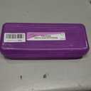 Enday Pencil Box Purple, Storage Organizer Utility Box, Multipurpose Long Ruler Length School Office Supplies Plastic Pencil Case for Kids & Adults