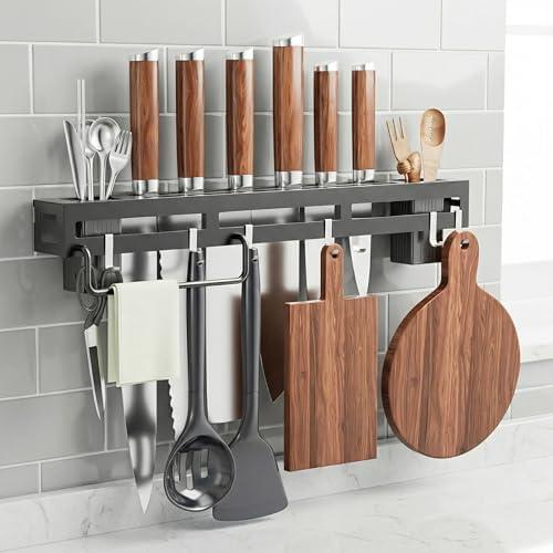 Tessitop Wall Mount Utensil Rack, 15.7inch Pot Hangers for Kitchen, Kitchen Utensil Hanger for Spoons, Knives, Forks, Chopsticks, Knife Rack