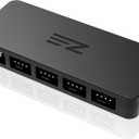 EZDIY-FAB PWM Fan Hub Controller/Splitter for 4-Pin & 3-Pin PC Cooling Fans, SATA Power, Only Use One MB Header