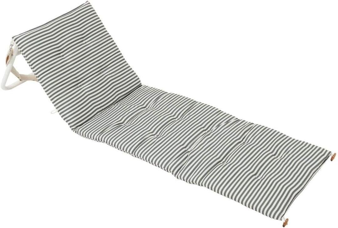 Sunnylife Reclining Beach Chair - The Vacay Olive. This Portable and Lightweight Beach Lounger Has a Premium Quilted Fold Out Mat, Adjustable Backrest, and Comes with Matching Storage Bag., 22.83 Inches X 19.29 Inches X 3.74 Inches