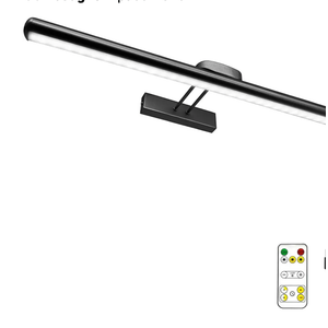 24.4" Wireless Picture Lights, Rechargeable Battery Art Display Light with Remote Control, Dimmable/Timer Off Dartboard Light, 3 Lighting Modes Full Metal Painting Display Lights (Black-1Pack)