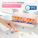 Monthly Pill Organizer 2 Times a Day, one Month Pill Box AM PM, 30 Day Pill Case Small Compartments to Hold Vitamin and Travel Medicine Organizer, 31 Day Pill Organizer, 4 Week Pill Cases Pink