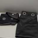 NICETOWN Bathroom Blackout Thermal Curtains and Drapes, 2 Panels, 42 inches Wide by 78 inches Long, Black, Solid Thermal Insulated Grommet Blackout Drapery Panels for Window