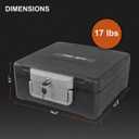 Fireproof and Waterproof Safe, fire safe document box with Sensor light, Portable Lock Box with Key Lock and Ergonomic Handle, 1 Hour at 1700°F, 72 Hours Waterproof 14.4 x 11.2
