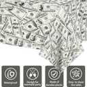 2 PCS Dollar Party Tablecloths, 87" Lx51 W Rectangular Plastic Table Covers, Birthday Party Disposable Tablecloths Party Decoration Supplies