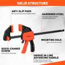 HORUSDY 6" Mini Bar Clamps for Woodworking - 2 Pack Quick Clamps F Clamp with 75 LBS Load Limit