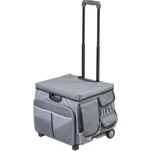 Mobile Utility Cart with Storage Organizer Bag, Rolling Cart, Dark Grey/Grey