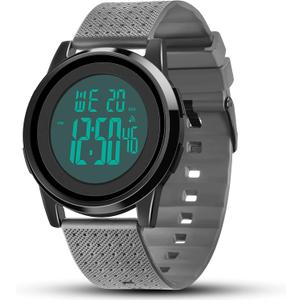 YUINK Mens Digital Watch Ultra-Thin Sports Waterproof Simple Watch Stainless Steel Wrist Watch for Men Women